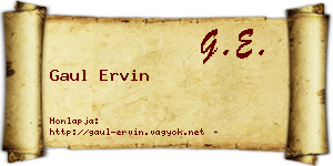 Gaul Ervin névjegykártya